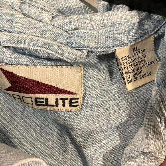 Los Angeles Home Turf Sports Grill Light Wash Denim Shacket Pro Edge - Picture 3 of 4